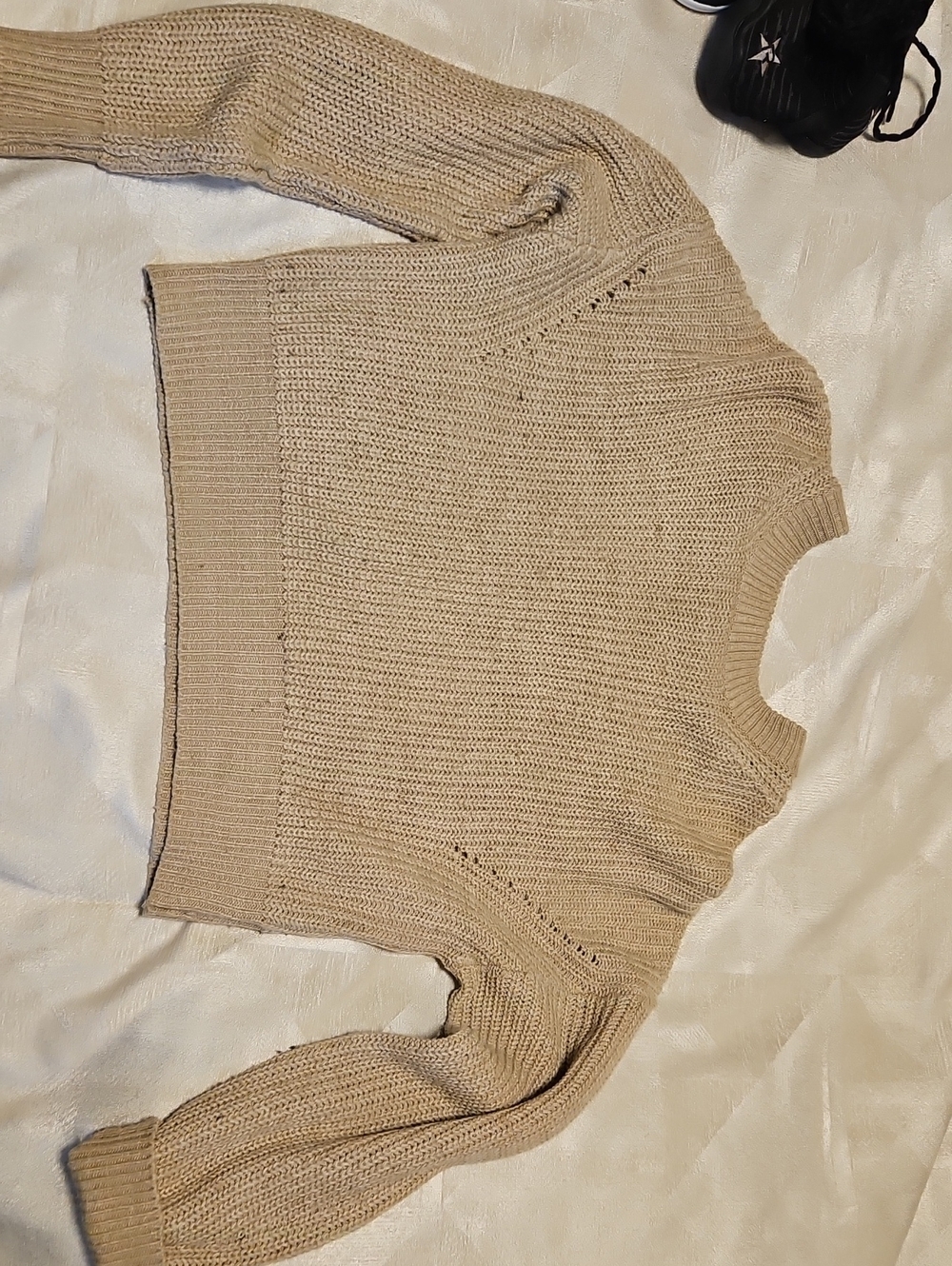 Garage Beige Chunky Crewneck Sweater